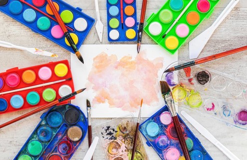 Watercolor acrylic splash color