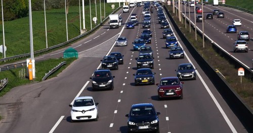 Traffic Jam on Highway A4 near Paris, Car Traffic, France, Europe
