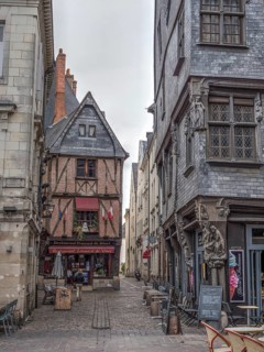 Historical site Half-timbered houses on Place Plumereau in the old town, Tours, Département