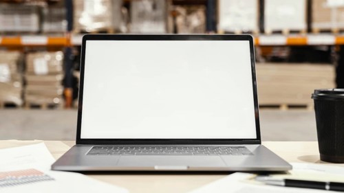 Close up blank laptop screen. High resolution photo