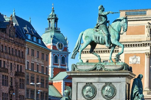 A view in the historical centre (old town) of Stockholm Sweden