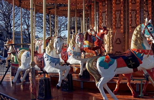 Merry-Go-Round or Carousel with Wood Horse, Paris