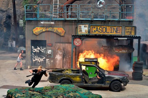 Stunt show, Filmpark Babelsberg, Potsdam, Brandenburg, Germany, Europe