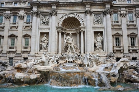 Trevi Fountain, architect Nicola Salvi, Rome, Lazio, Fontana di Trevi, Italy, Europe