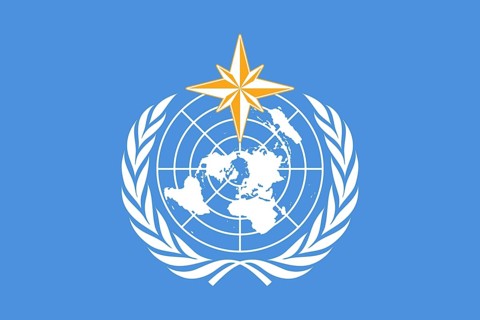 Flag of World Meteorological Organization, Vector illustration