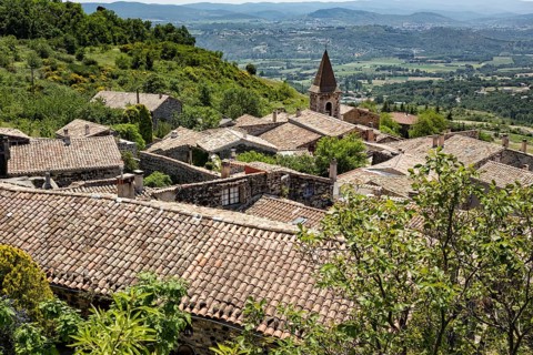 The picturesque village of Mirabel in the Ardeche, southern France