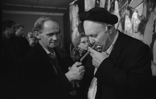 GDR, Berlin, 05. 03. 1990, Wolf Vostell exhibition opening, Galerie an der Weidendammbrücke, Wolf