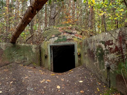 Entrance to a former personnel bunker on the Großer Seeberg in Seebergen near Gotha, where a
