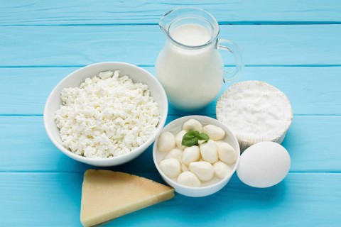 Variety organic cheese with milk