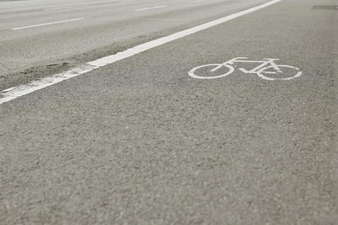 Cycle path in the city centre of Berlin