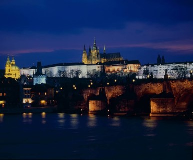 Hradcany by night, Prague Castle Pra