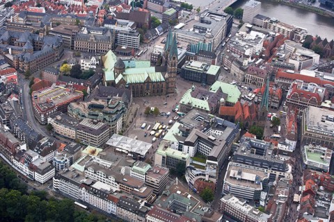 St. Petri Cathedral, Bremen City Hall, Weser, Bremen City Centre, Germany, Europe