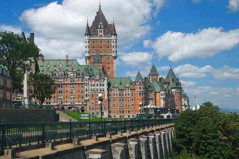 Hotel Chateau Frontenac, Terrasse Dufferin, Quebec City, Province of Quebec, Canada, North America