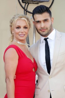 Britney Spears and Sam Asghari at the Los Angeles premiere of 'Once Upon a Time In Hollywood' held