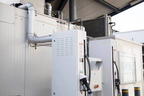 Hydrogen refuelling station for cars, Freiburg, Baden-Württemberg, Germany, Europe