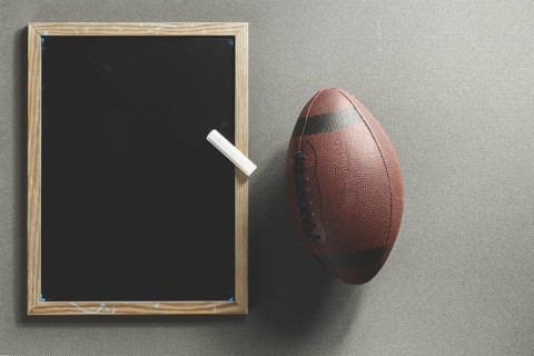 American football ball blackboard