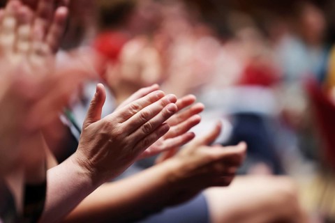 Applause, clapping hands, applauding audience, audience in a hall applauding, Cologne, North