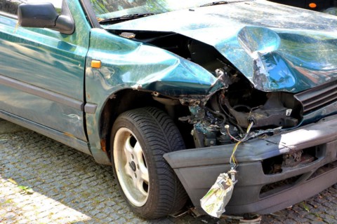 Broken car after an accident