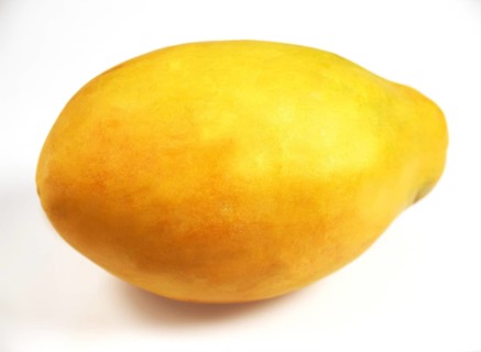 PAW PAW OR PAPAYA (carica papaya) FRUIT ON WHITE BACKGROUND