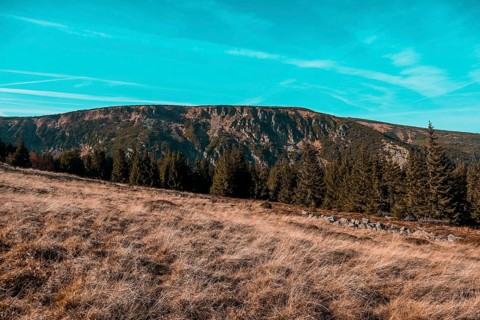 Beautiful view of the mountains in autumn, karpacz, karkonosze, poland