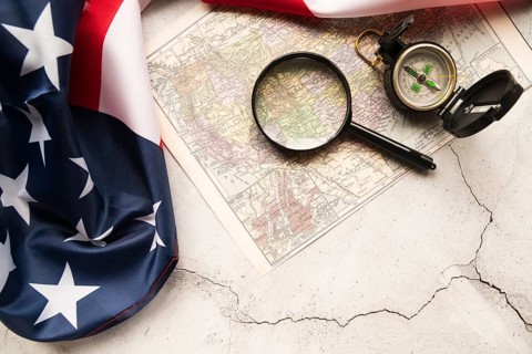 American flag map