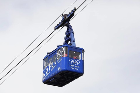 Gondola of the Patscherkofelbahn cable car, at Mt Patscherkofel, Innsbruck, Tyrol, Austria, Europe