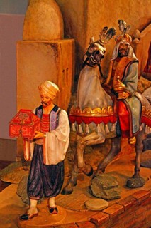 Christmas cot, one of the Three Saints, Magi, St. John Nepomuk Catholic Church, Hadamar, Hesse,