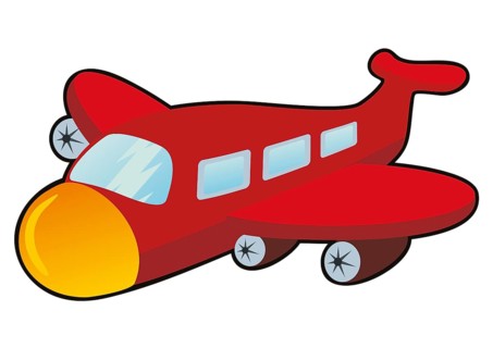 Toy plane drawn in cartoon style
