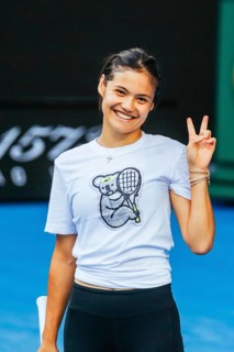 EMMA RADUCANU of Great Britain during a practice session ahead of the 2022 Australian Open at