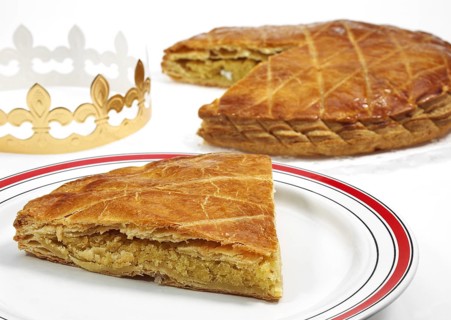 Galette des Rois and its crown, French royal cake for Epiphany