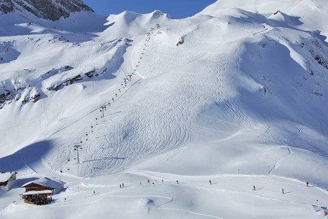 Chairlift from Zürser See to the Madlochjoch in Lech, Zürs, Madlochlift, Arlberg, Vorarlberg,