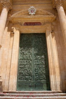 San Nicolo Cathedral, Noto, Syracuse Province, Sicily, Italy, cathedral, church door, Europe