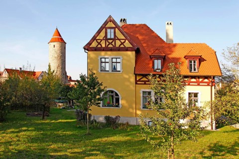 Half-timbered house, Krugsturm, Dinkelsbühl, Middle Franconia, Bavaria, Germany, Europe