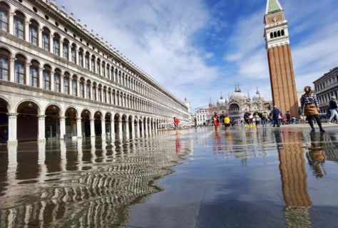 Flooding in St. Mark's Square in Venice, Italy, 28.9.2022, Europe
