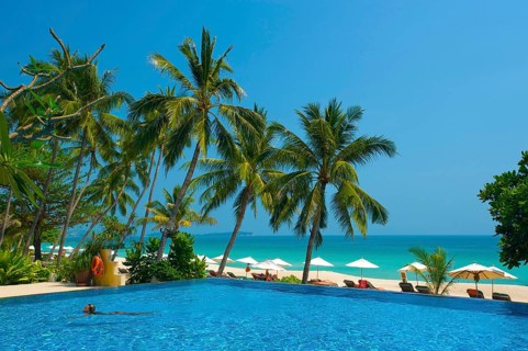 Hotel pool at Chaweng Beach, Ko Samui Island, Thailand, Southern Thailand, Resort, Asia