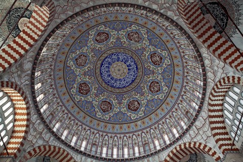 Turkey, Edirne, Dome of the Selimiye Mosque. The UNESCO World Heritage Site of the Selimiye Mosque,