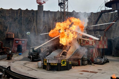 Stunt show, Filmpark Babelsberg, Potsdam, Brandenburg, Germany, Europe