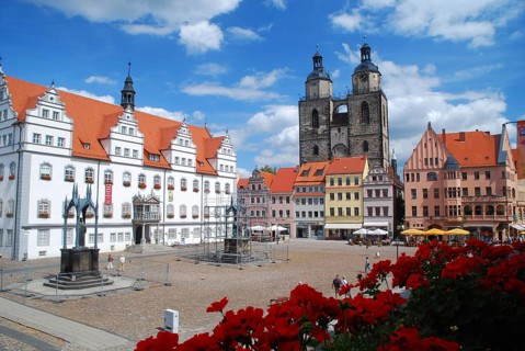 Market Square, Wittenberg, Saxony-Anhalt, Luther city, Germany, Europe