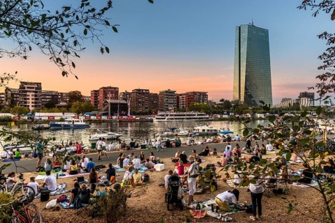 Europe Open Air Concert at the Weseler Werft and the ECB on the Main, Deutschherrnufer, Frankfurt