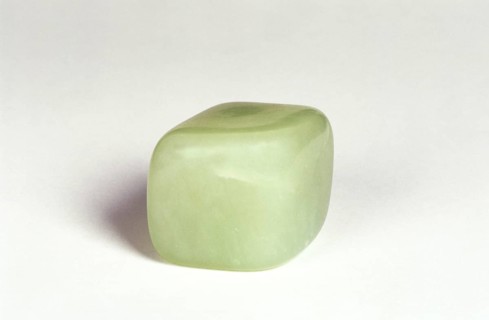 Jade stone against white background