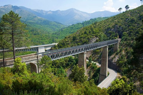 Bridges, Pont du Vecchio, Corsica, France, railway bridge by Gustave Eiffel, Europe
