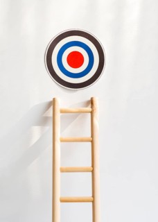 Front view target with wooden ladder. High resolution photo
