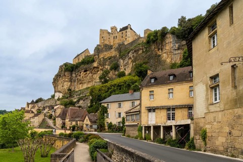 Beynac-et-Cazenac, France - 12 May, 2022: the historic and picturesque medieval village of