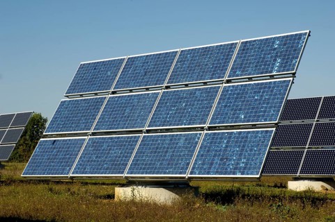 Photovoltaic plant, solar park, Arnstein, Bavaria, Germany, Europe