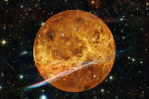 Planet Venus. Solar system. Cosmos art. Elements of this image furnished by NASA