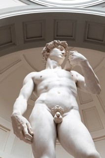 Florence, Italy - Circa August 2021: David sculpture by Michelangelo Buonarroti. The masterpiece of