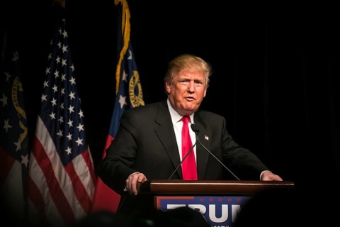 21 February 2016: Republican Presidential candidate Donald Trump speaks to several thousand