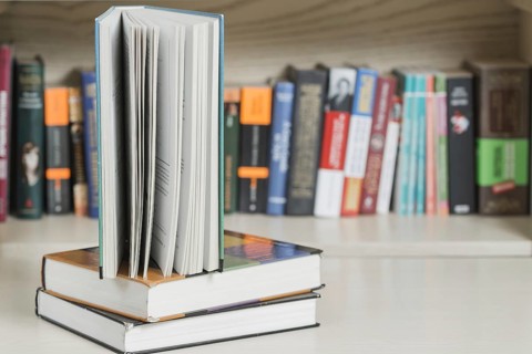 Book standing pile