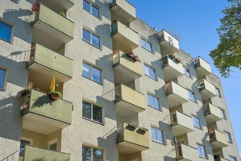 Residential building, Plattenbau, Königsallee, Grunewald, Charlottenburg-Wilmersdorf, Berlin,