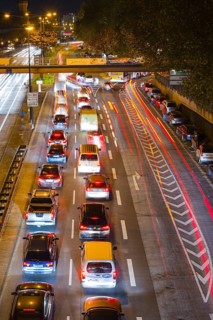 Rush hour, Rheinuferstrasse, Cologne, Rhineland, North Rhine-Westphalia, Germany, Europe